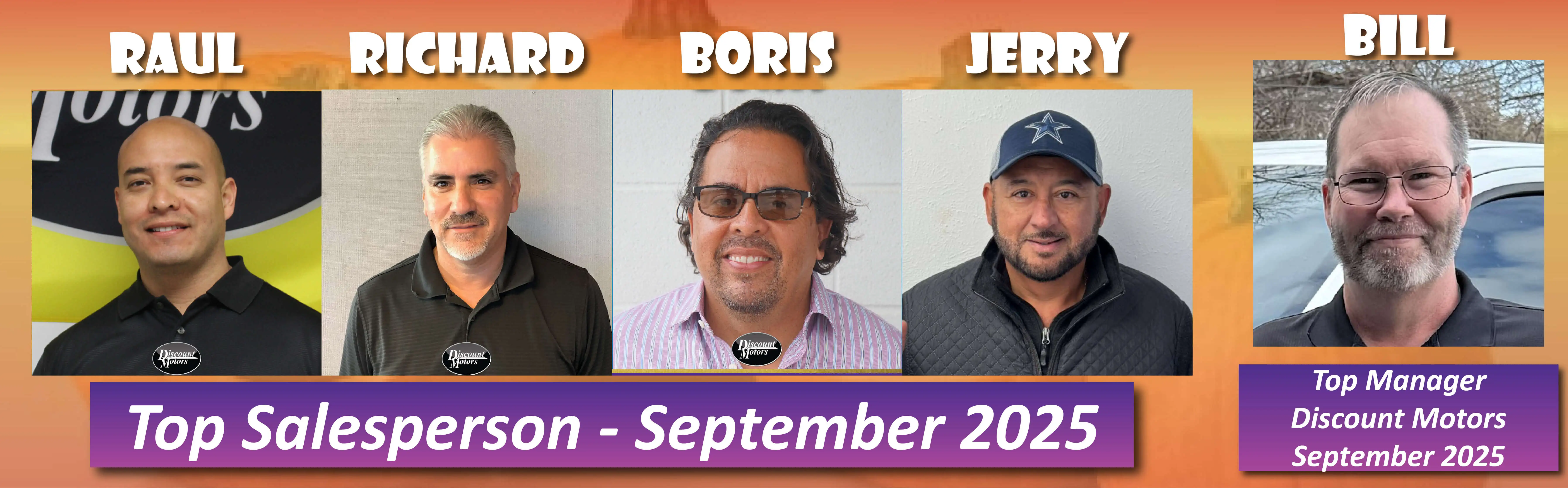 Image of 5 top sales staff, including their names